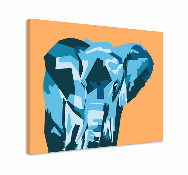 Quadro con elefanti ritratto elefante stilizzato - TenStickers
