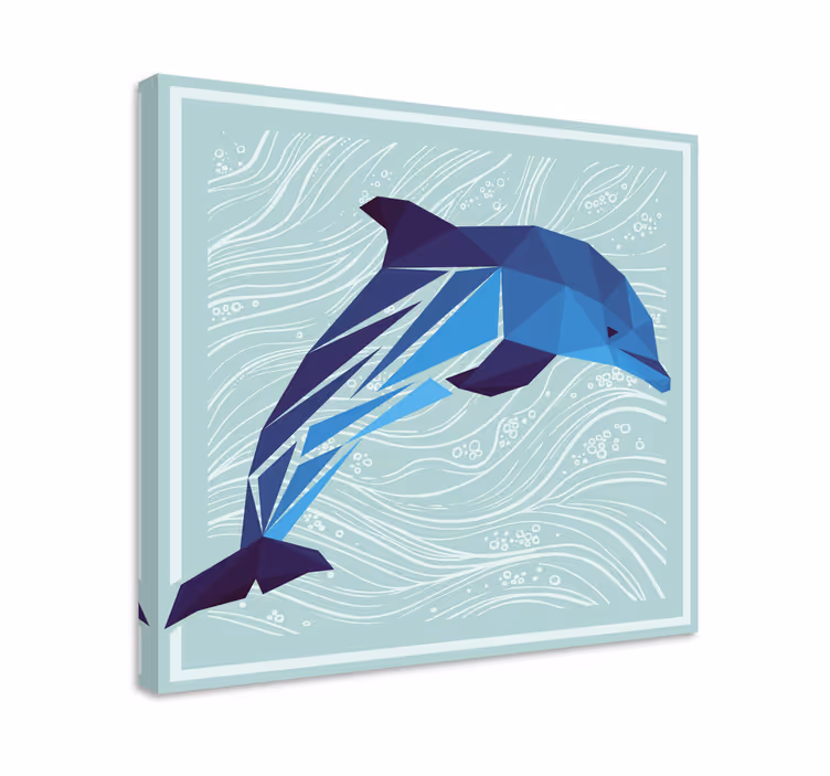 Quadro moderno schizzo stilizzato di delfino - TenStickers
