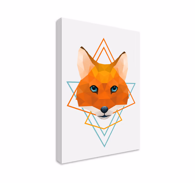 Quadro 3d testa di volpe poligonale - TenStickers
