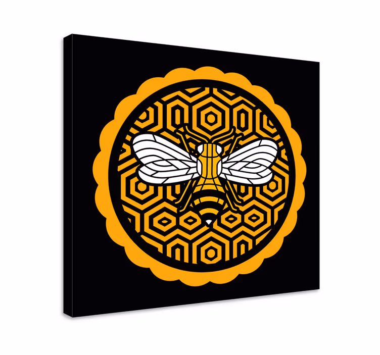 Quadro con animali e insetti ape con esagoni - TenStickers