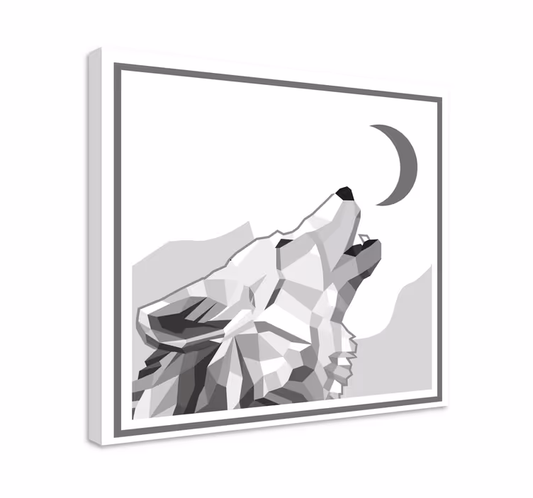 Dipinto cane lupo ululante - TenStickers
