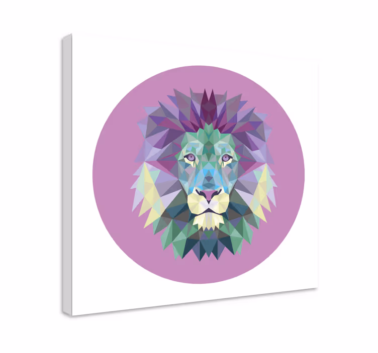 Quadro con animali e insetti geometria testa di leone - TenStickers