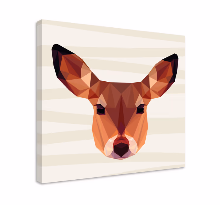 Quadro con cervo testa di cervo geometrica - TenStickers