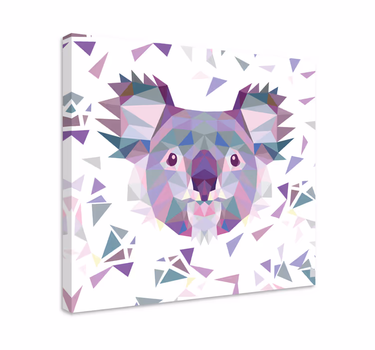 Quadro con cavallo faccia di koala geometrica - TenStickers