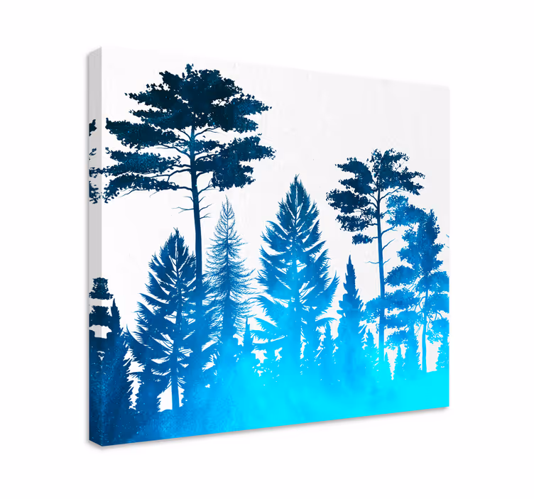 Quadro con alberi scena di foresta in silhouette - TenStickers