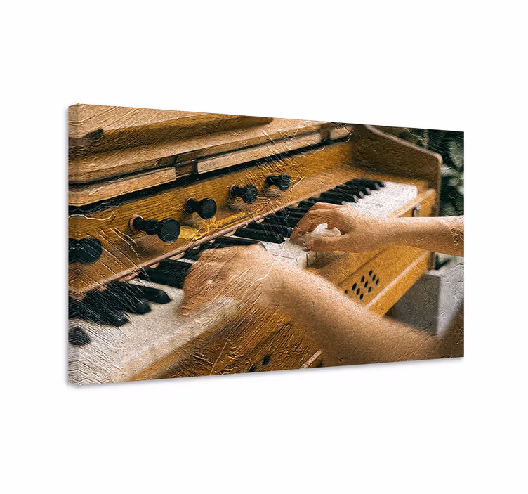 Quadro musicale mani sui tasti - TenStickers