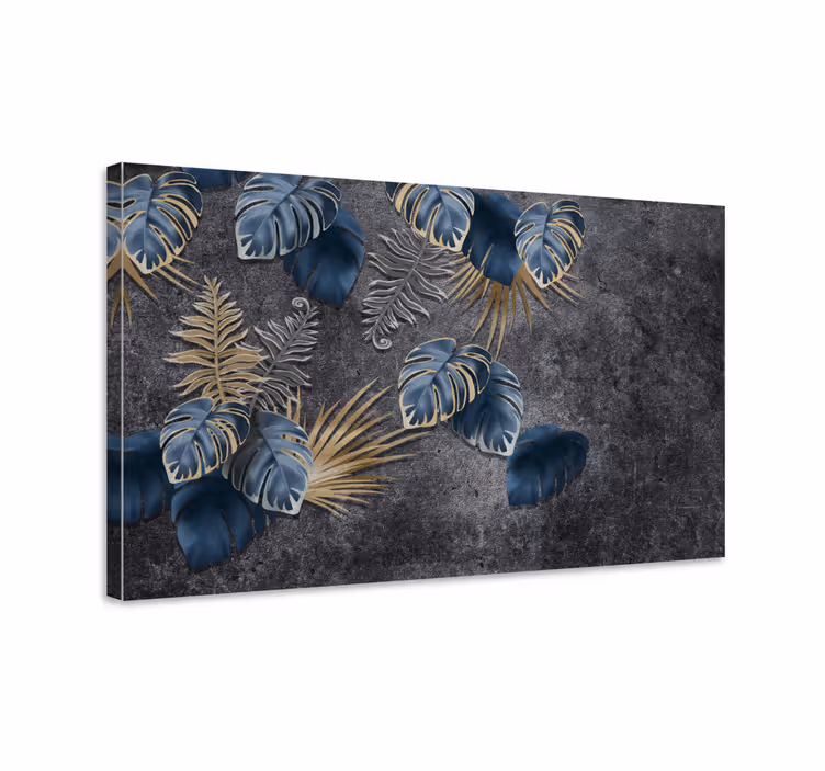 Dipinto fiori e piante composizione foglie tropicali - TenStickers