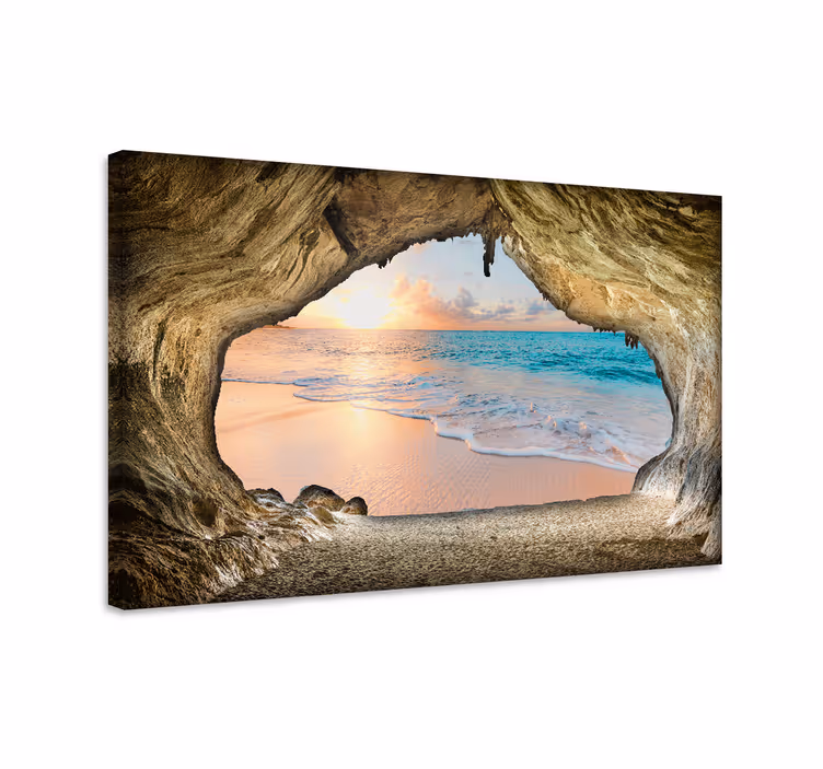 Quadro paesaggio vista della spiaggia delle grotte - TenStickers