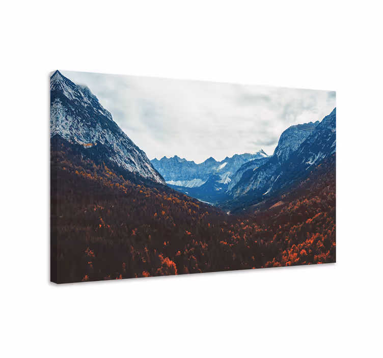 Quadro paesaggio vista della valle montuosa - TenStickers