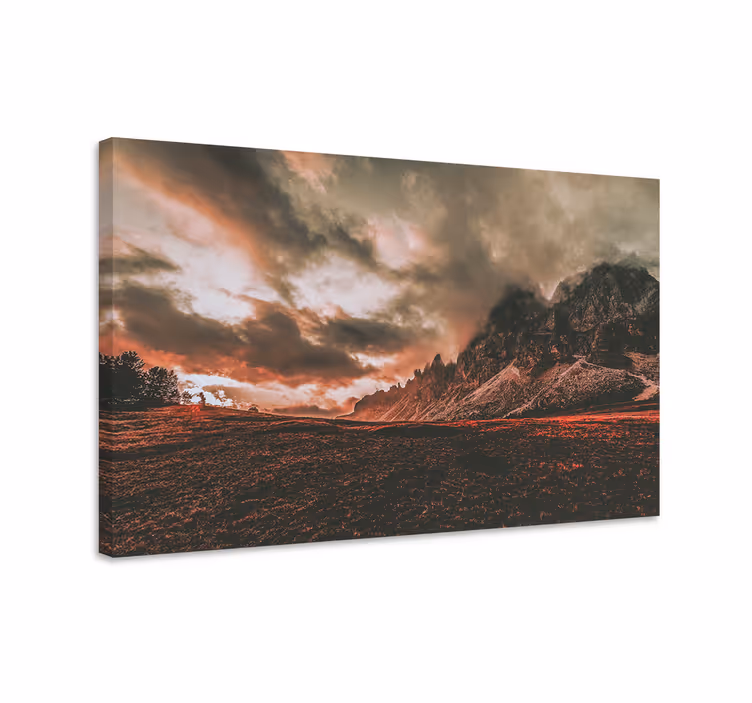 Quadro paesaggio tramonto drammatico in montagna - TenStickers