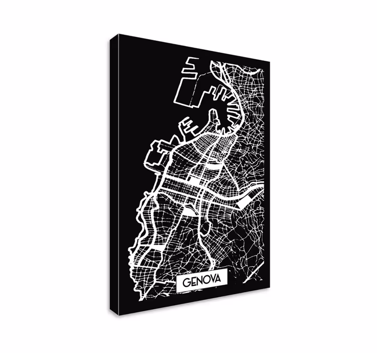 Quadro città e paesi Genova Carta Topografica - TenStickers
