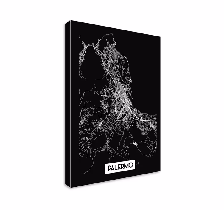 Quadro città e paesi stampa mappamondo palermo - TenStickers