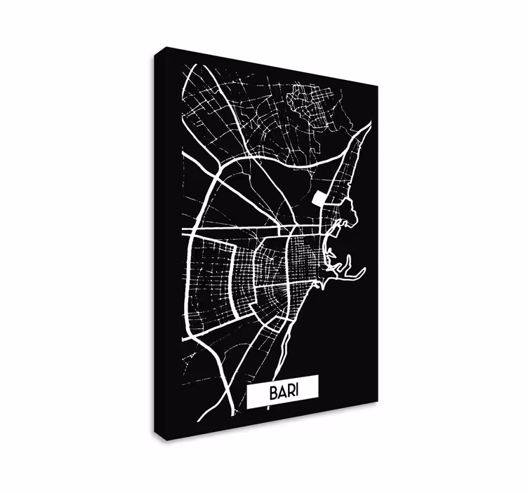 Quadro città e paesi Bari stampa mappamondo - TenStickers
