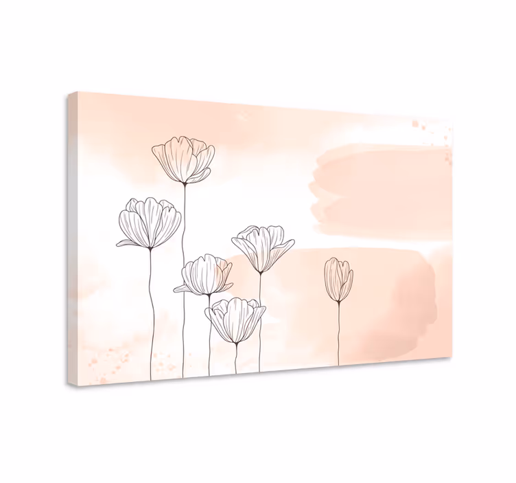 Quadro con fiori linea fiori - TenStickers