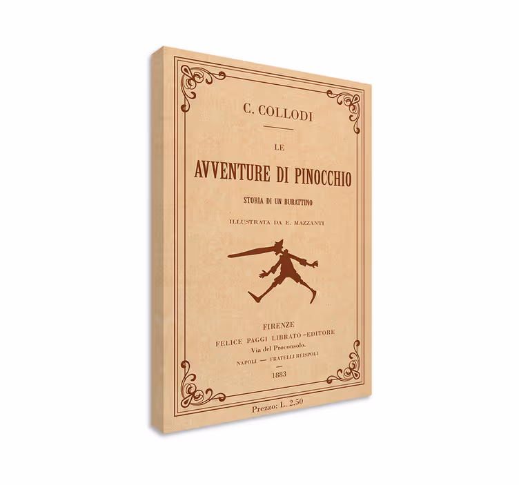 Quadro design vintage Pinocchio copertina - TenStickers