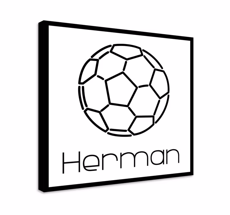Quadro per ragazzi pallone da calcio con nome - TenStickers