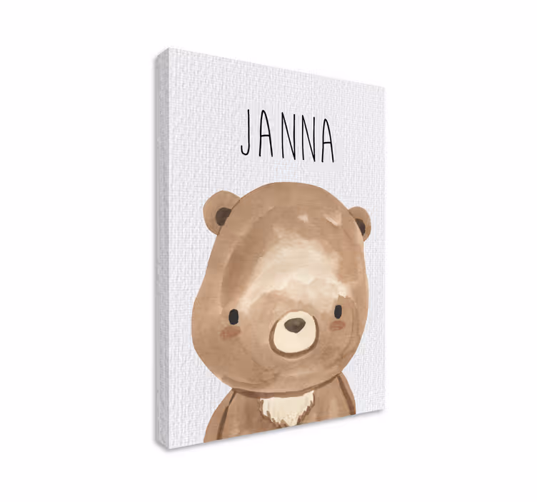 Quadro per cameretta orsetto con nome - TenStickers