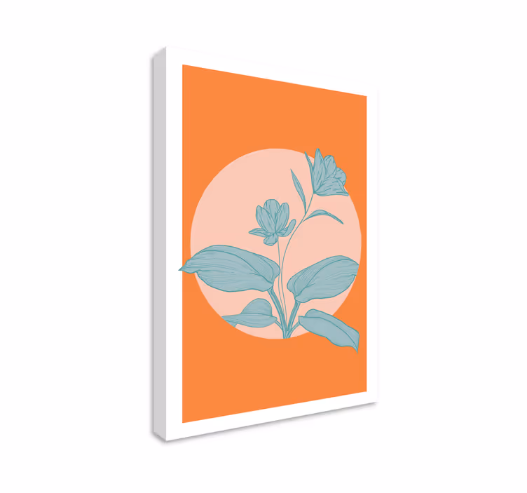 Dipinto fiori e piante illustrazione stilizzata arancione - TenStickers