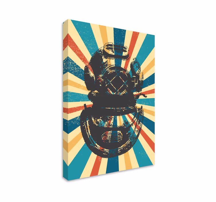 Quadro con casco da subacqueo vintage - TenStickers
