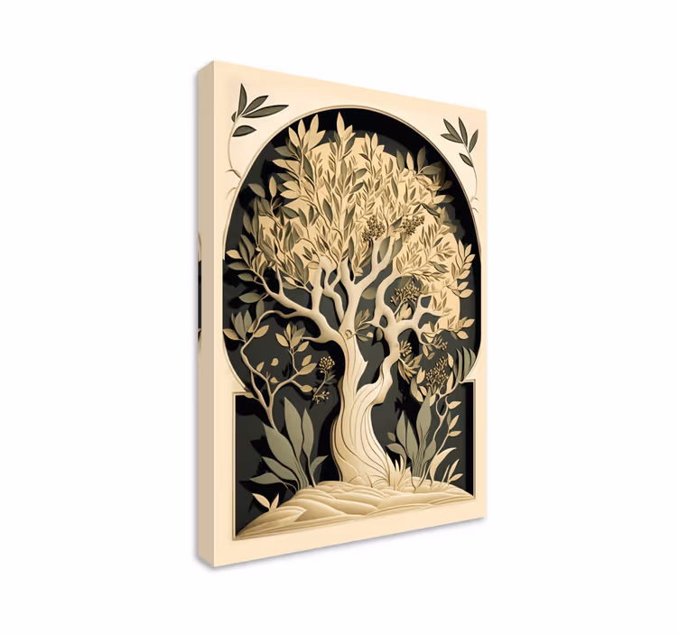 Quadro con albero di ulivo stile vintage - TenStickers