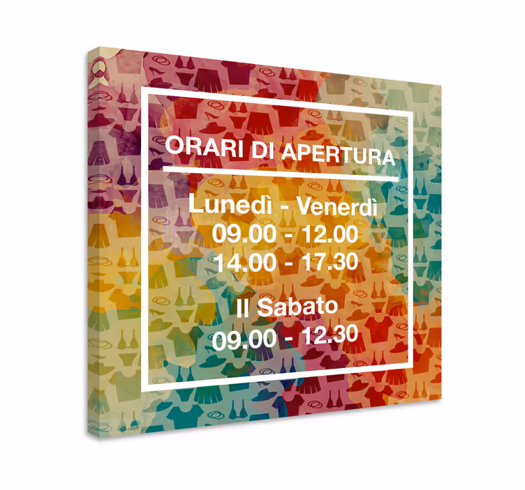 Quadro personalizzabile orari di apertura - TenStickers