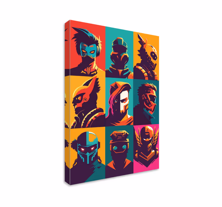 Quadro videogioco personaggi dell'arte pop - TenStickers