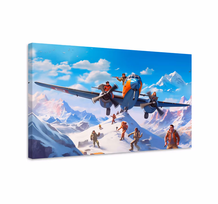 Quadro videogioco personaggi su un aereo  - TenStickers