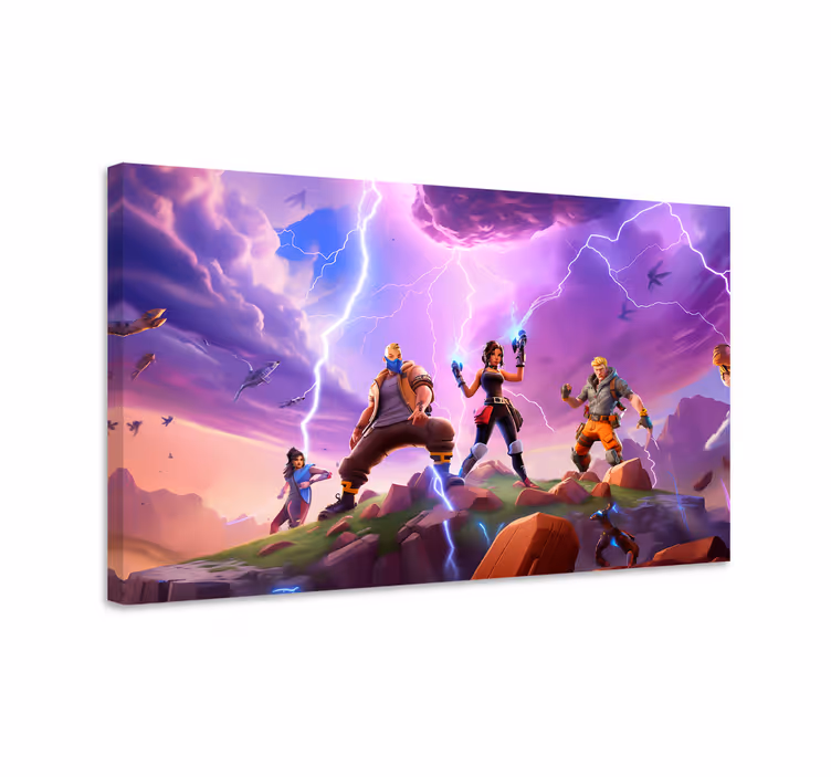 Quadro videogioco personaggi in una tempesta - TenStickers