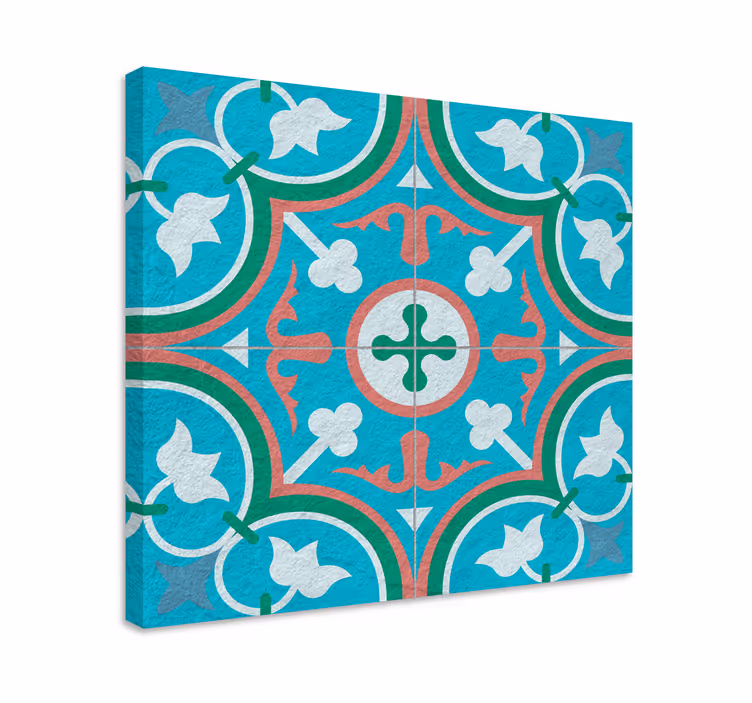 Quadro vintage piastrella idraulica blu - TenStickers