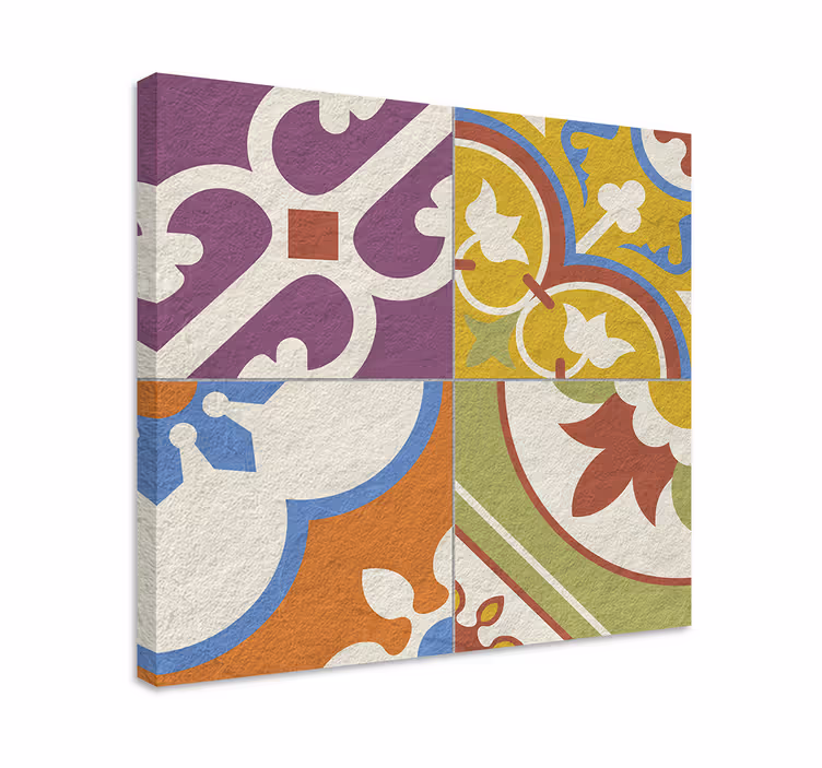 Quadro vintage piastrelle ornamentali - TenStickers
