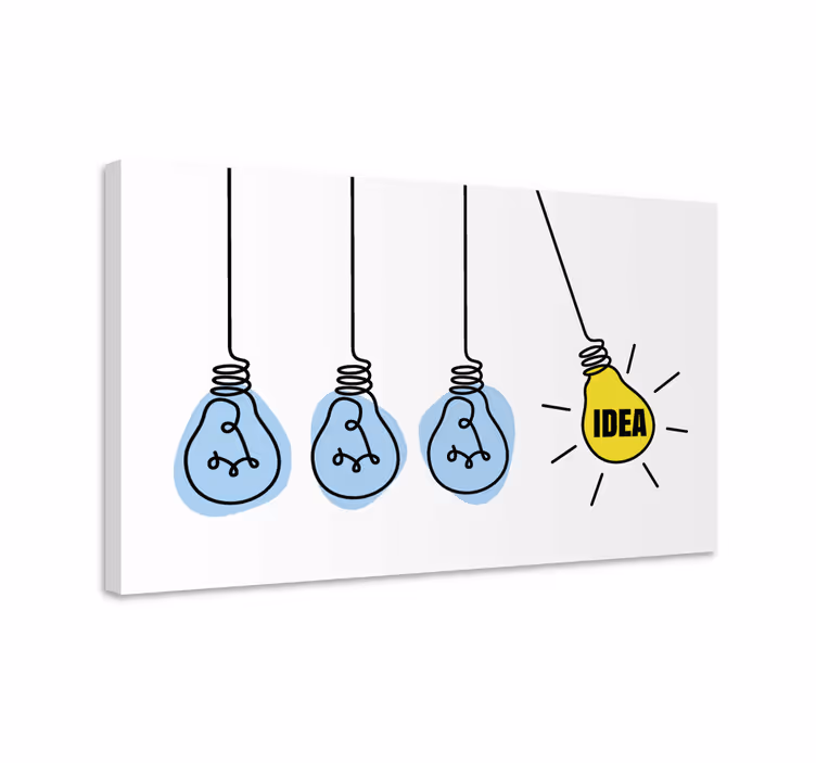 Quadro motivazionale parola idea con lampadina - TenStickers