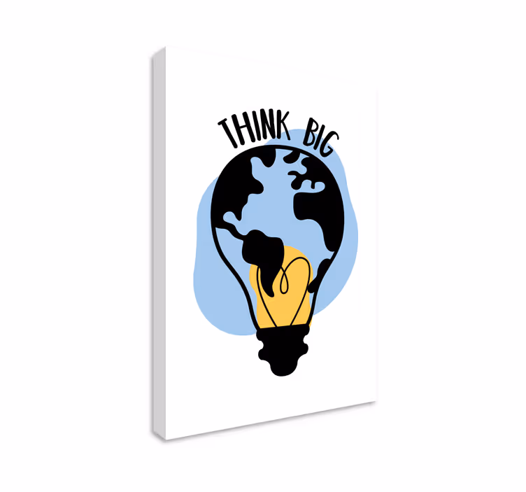 Quadro motivazionale mondo a forma di lampadina - TenStickers