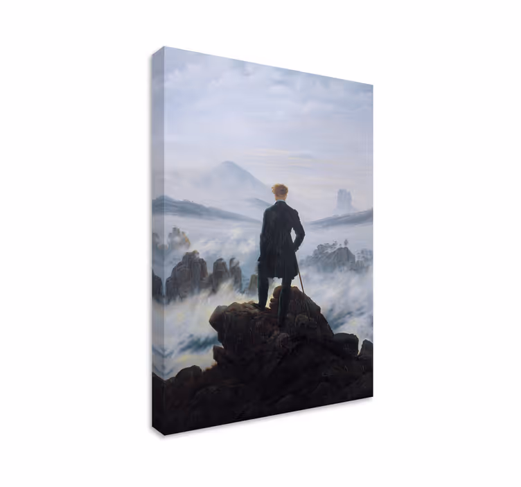 Dipinto arte viandante sopra il Mare di Nebbia - TenStickers
