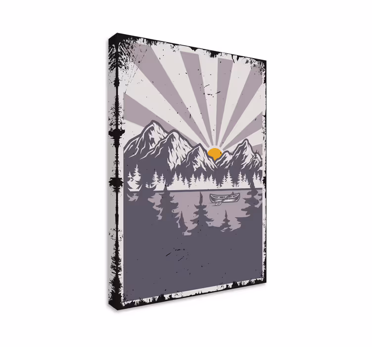 Quadro paesaggio lago e montagne  - TenStickers