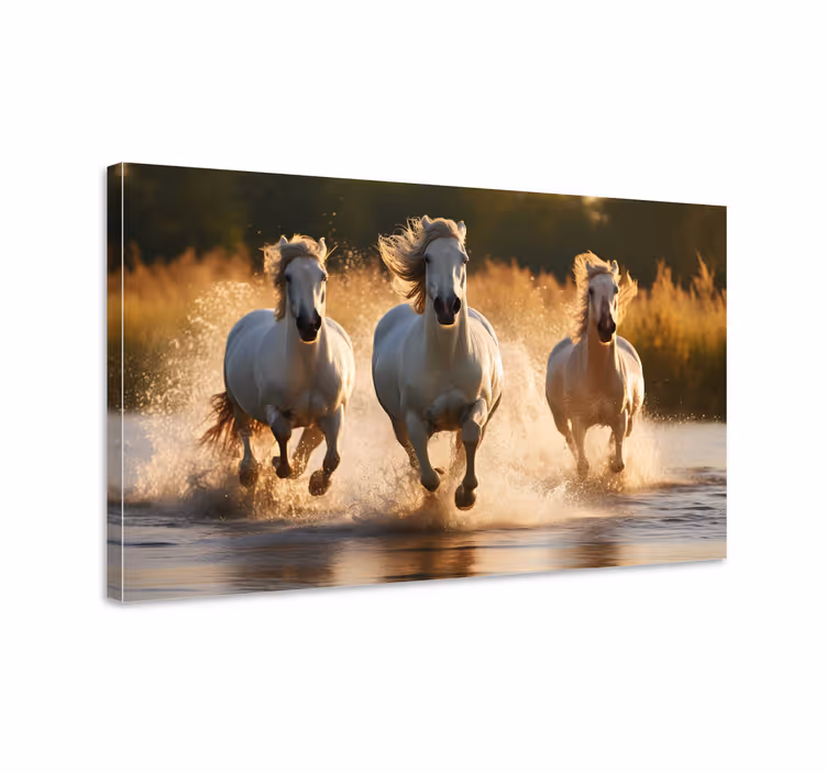Quadro salone cavalli al galoppo - TenStickers