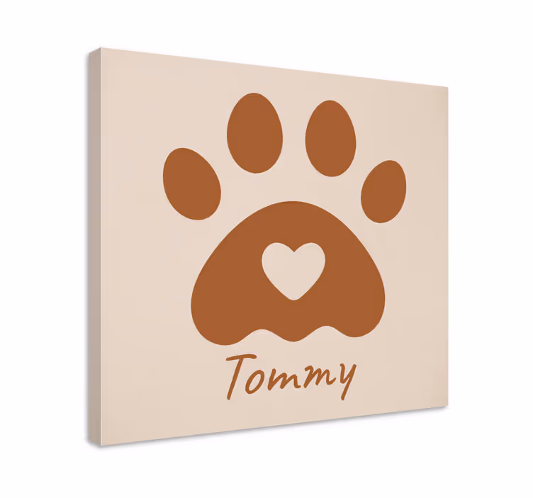 Quadro personalizzabile zampa con nome - TenStickers