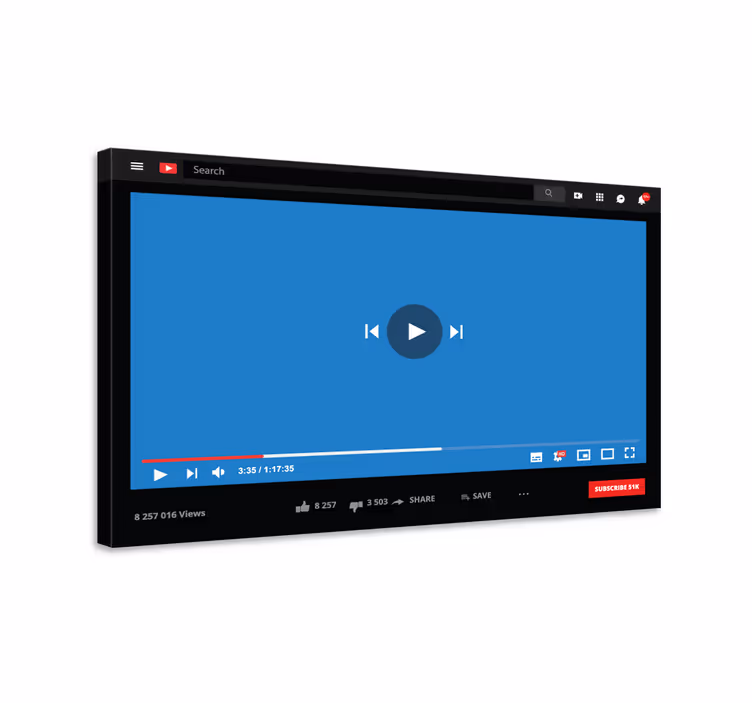 Quadro personalizzabile YouTube - TenStickers