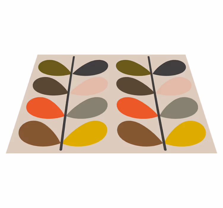 Tappeto vinile moderno forme astratte delle foglie - TenStickers