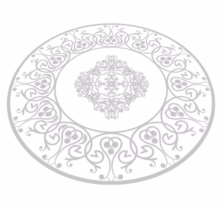 Tappeto vinile bianco damasco rotondo - TenStickers