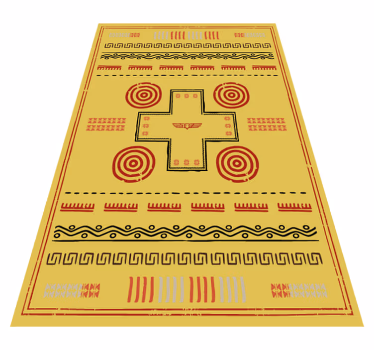 Tappeto vinile giallo design etnico - TenStickers