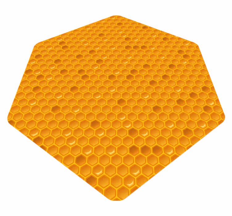 Tappeto vinile giallo disegno a nido d'ape - TenStickers