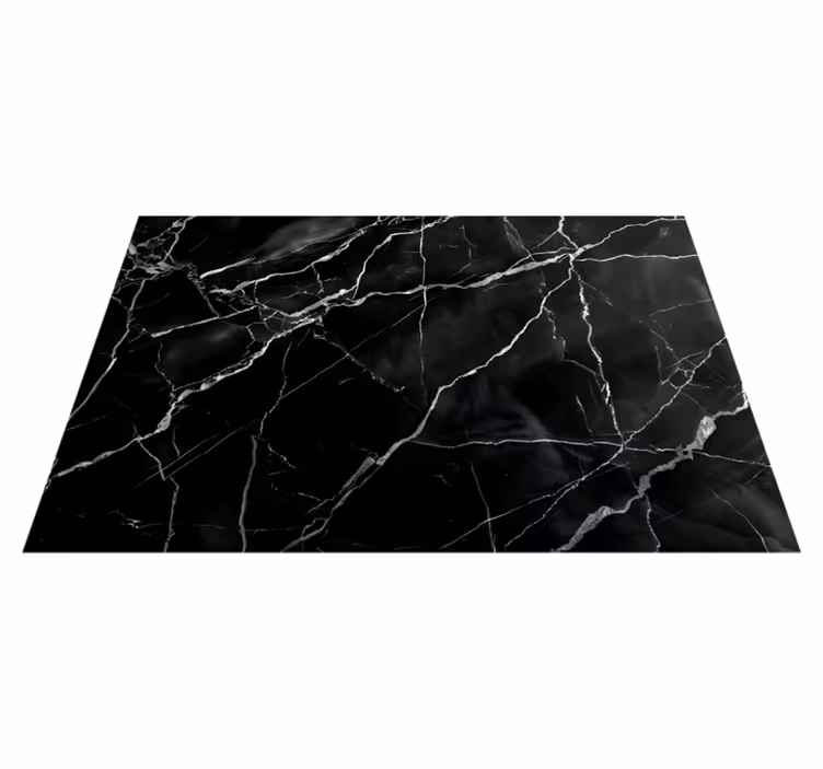 Tappeto vinile nero imitazione del marmo - TenStickers