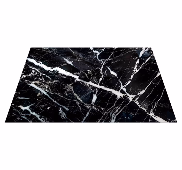 Tappeto vinile nero marmo tonalità bianco - TenStickers