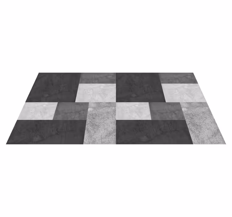 Tappeto vinile nero design moderno quadrati - TenStickers