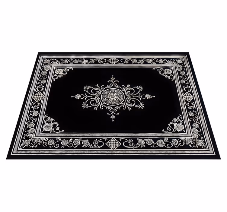 Tappeto vinile nero classico design orientale - TenStickers