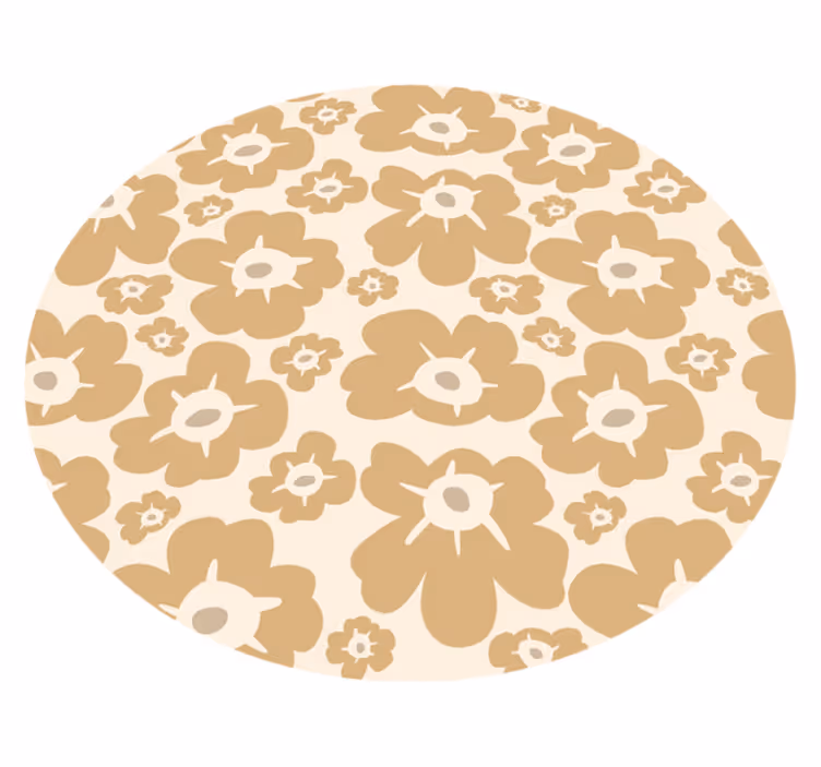 Tappeto vinile fiori papaveri beige - TenStickers
