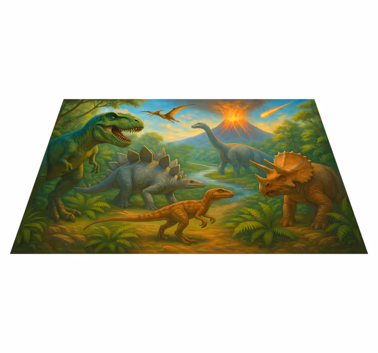 Tappeto vinile animali estinzione dei dinosauri - TenStickers