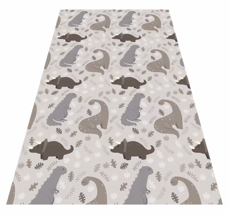 Tappeto vinile animali motivo grigio dinosauri - TenStickers