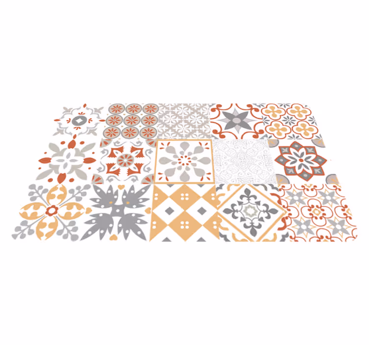 Tappeto pvc cucina mosaico arancione - TenStickers