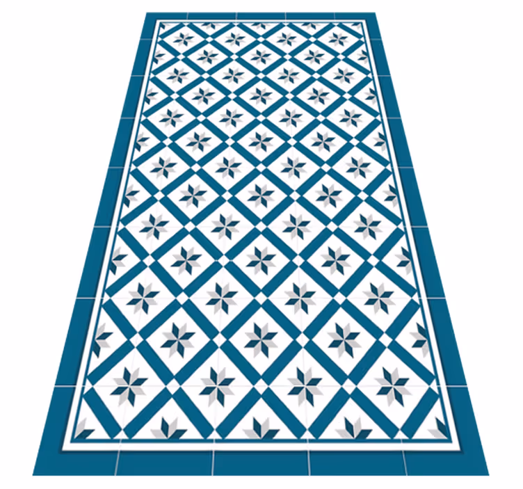 Tappeto pvc cucina blu idraulico - TenStickers